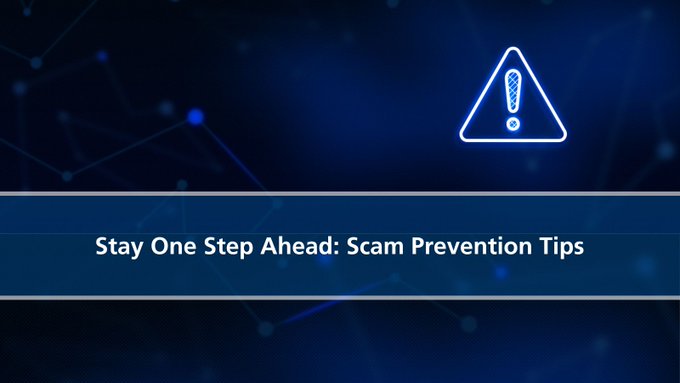 On a dark blue background, there is light blue caution sign with an exclamation point in the middle on the top right side. One the bottom, in a text box reads: \