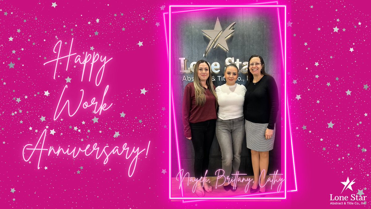 AbstractLone's tweet image. Time flies when you’re having fun! Congratulations to Nayeli Hernandez (3 years), Brittany O’Donnell (4 years) &amp;amp; Cathy Chereches (5 years) on celebrating their work anniversaries this month! We’re glad you’re part of the Lone Star Family!