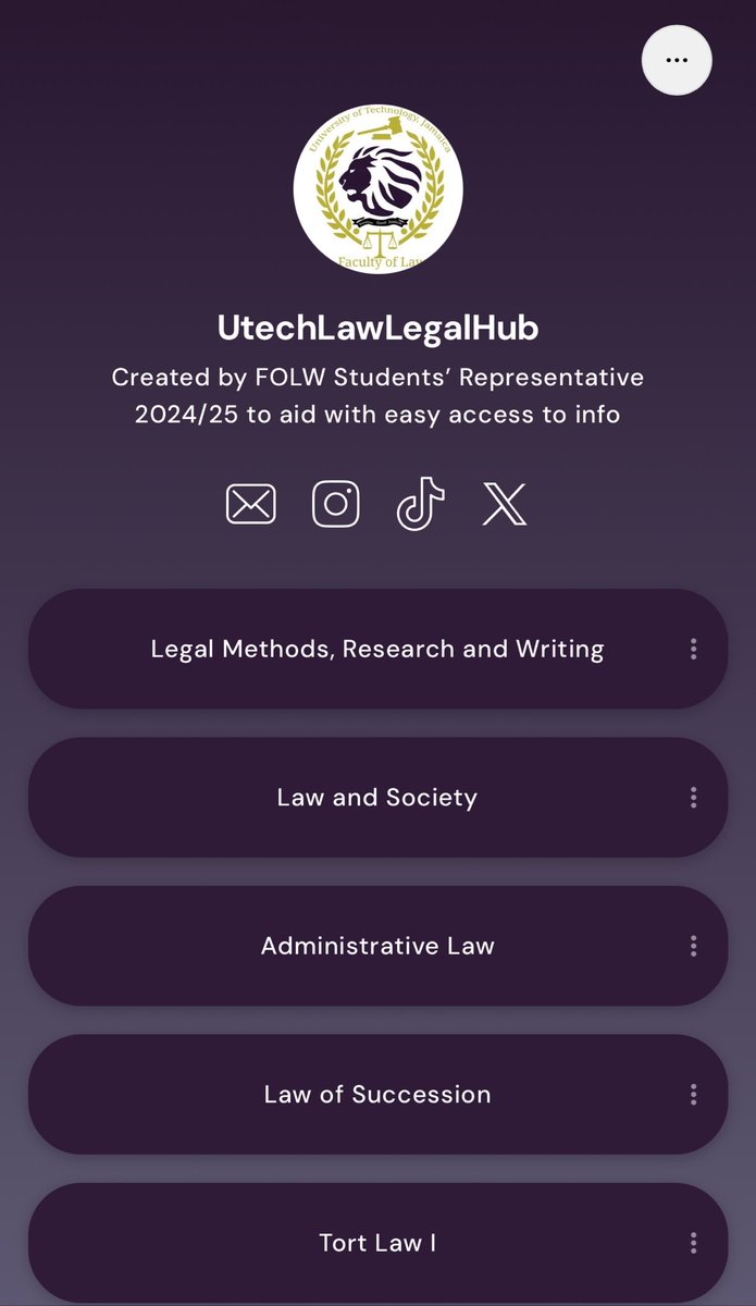 UTechlaw's tweet photo. 🚀 Exciting News! The UTech Law Linktree - LegalLinkHub is now live and better than ever! 💜🦁Packed with past papers and comprehensive info for each module. Find the link in each WhatsApp group and the new Law Community on WhatsApp. 📚🔗 #UTechLaw #LegalResources #StudentSuccess https://t.co/yvbzimh2zx