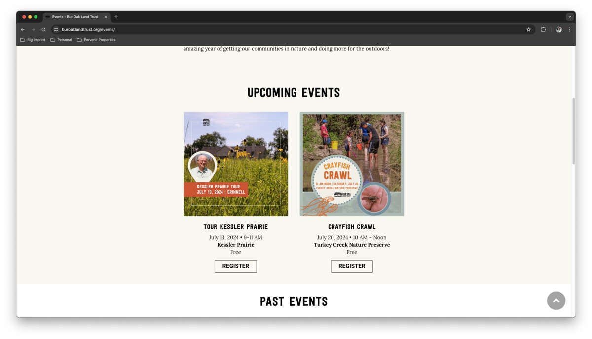 bigimprint's tweet photo. Bur Oak Land Trust has a refreshed, and beautiful new website.

What We Did:
💻 Custom Website Design
🖥️ Custom Website Development
🌿 AllTrails Integration
☎️ Website Hosting &amp; Support
Check out their updated website here https://t.co/DNz1dvqAT7 ! https://t.co/9bqYbfJVDX