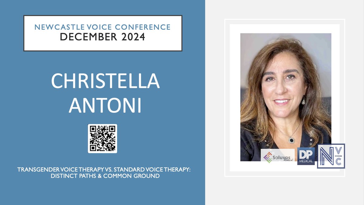 NewcastleENTSLT's tweet photo. NEWCASTLE VOICE CONFERENCE 2024 - @ChristellaVoice is a Consultant SLT specialising in the treatment of voice disorders, gender affirming, voice care, singing voice restoration and performance voice. At this year's voice conference, she will presenting with an expert patient🧵 https://t.co/Dh90slTSJ1