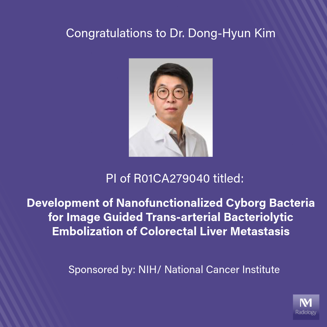 Congratulations to Dr. Dong-Hyun Kim on his R01 grant that will help with the diagnosis and treatment of liver cancer. #imaging #cancer