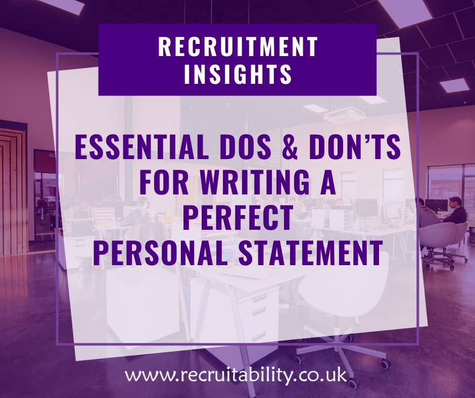 In a competitive job market, a personal statement can be your golden ticket to capturing the attention of potential employers. This blog post will elucidate the dos and don'ts of creating a compelling personal statement.
recruitability.co.uk/writing-a-perf…
#recruitment #jobs #dreamjob