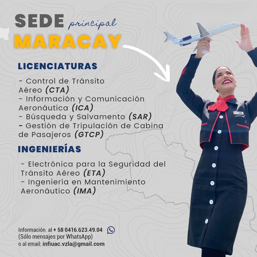 inac_ve's tweet photo. #INACInforma 📢 || ¡La educación aeronáutica se traslada a dónde tú estés! Si vives en Maracay, Barcelona, La Guaira y Maracaibo quieres formarte como profesional aeronáutico. 

Contáctanos📲 https://t.co/UJQZ93MEdq
