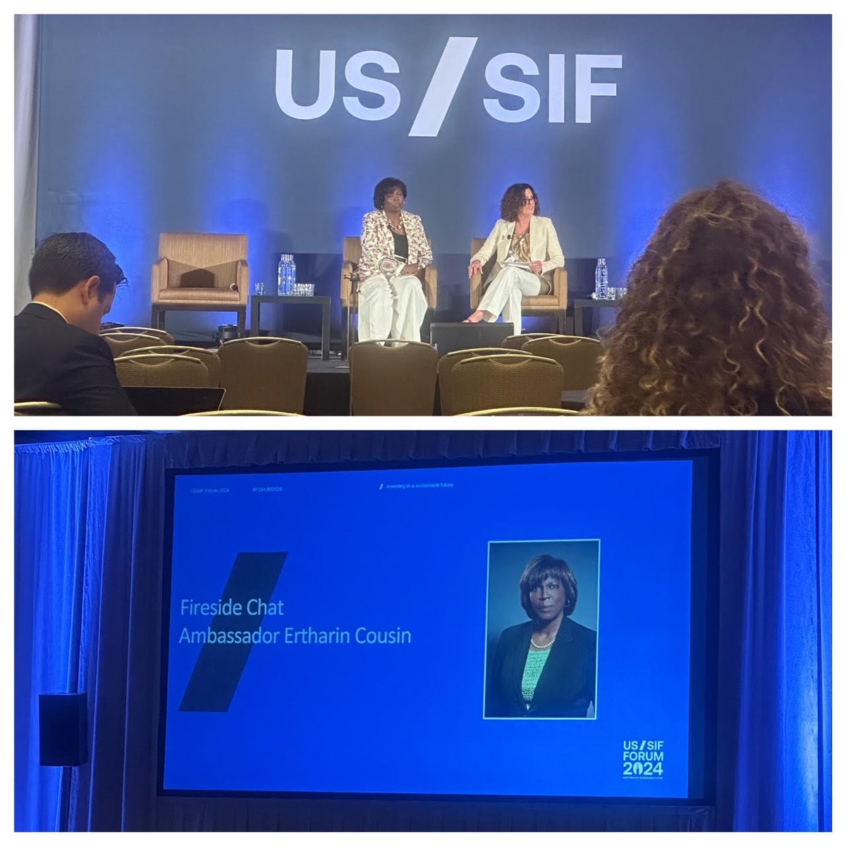 Great to see Ertharin Cousin again, who spoke at our Climate Finance conference in 2022, speaking on food systems at the <a href="/US_SIF/">US SIF</a> conference.