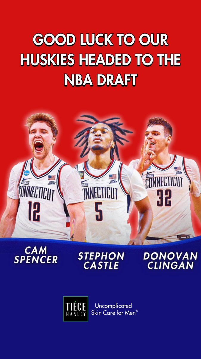 Good luck to our Huskies!🏀 <a href="/clingan_donovan/">Donovan Clingan</a> <a href="/StephonCastle/">Stephon Castle</a> #CamSpencer #UconnNation #HuskyNation #UCONNMBB #NBADraft #DraftTime