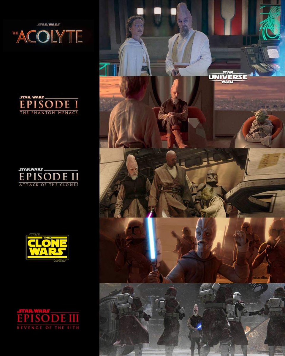 Ki-Adi Mundi a través del tiempo.
 #StarWars #TheAcolyte #CloneWars