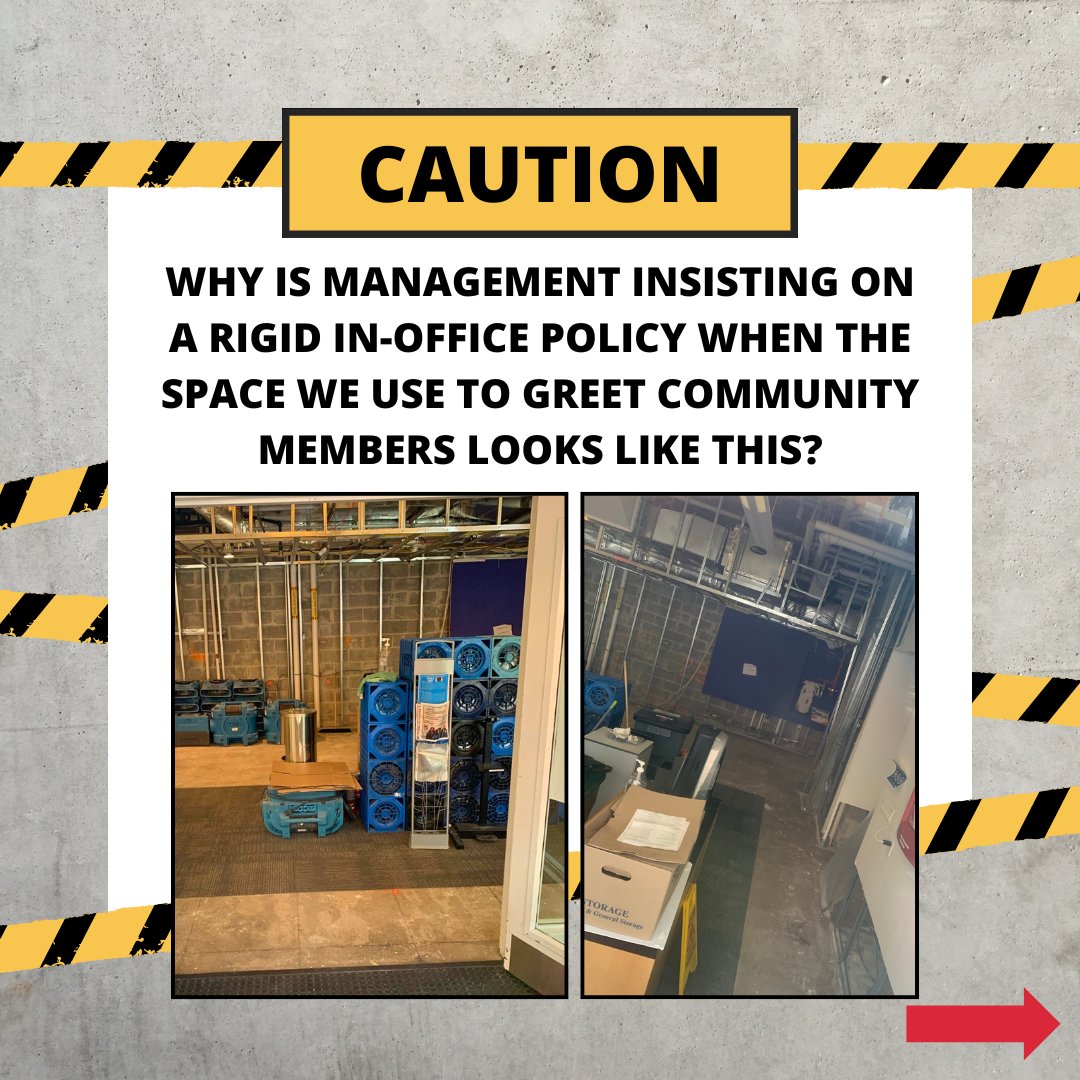 BxDUnion's tweet image. While @bronxdefenders office is falling apart, Management continues to insist on an inflexible in-person policy. The Union has offered a comprehensive deal, including a reasonable telecommuting policy. It’s up to Management what happens next.

⏰ Tick tock...