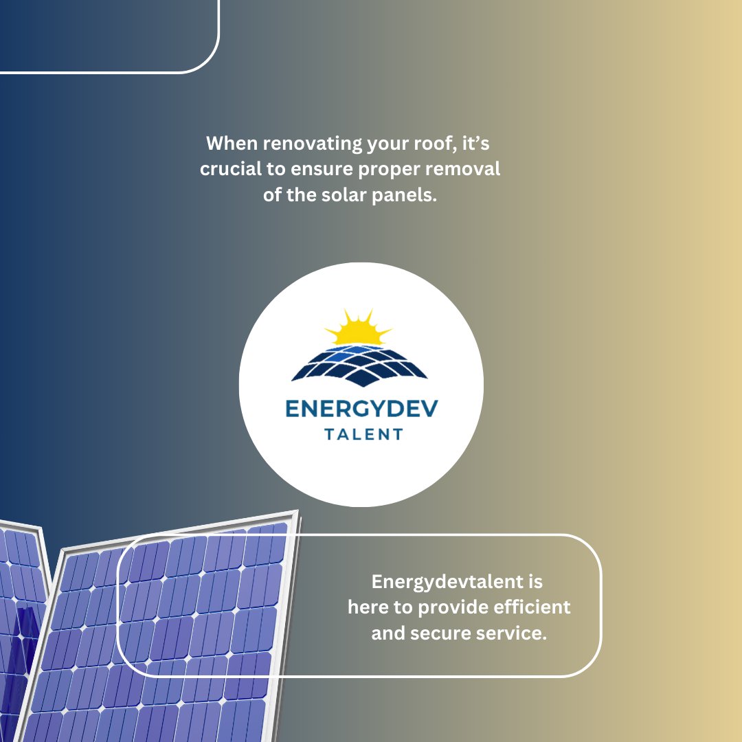 Energydevtalent's tweet photo. Need roof renovation with solar panels? Our expert team safely removes and reinstalls solar panels to ensure a smooth transition. Contact us for specialized services to protect your investment and warranty.
#solarpanel #solarnigeria #solarpower #solarenergy #solarlagos https://t.co/w9vX0oVlW5