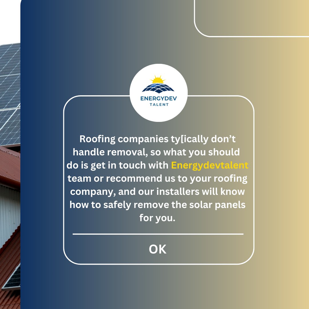 Energydevtalent's tweet photo. Need roof renovation with solar panels? Our expert team safely removes and reinstalls solar panels to ensure a smooth transition. Contact us for specialized services to protect your investment and warranty.
#solarpanel #solarnigeria #solarpower #solarenergy #solarlagos https://t.co/w9vX0oVlW5