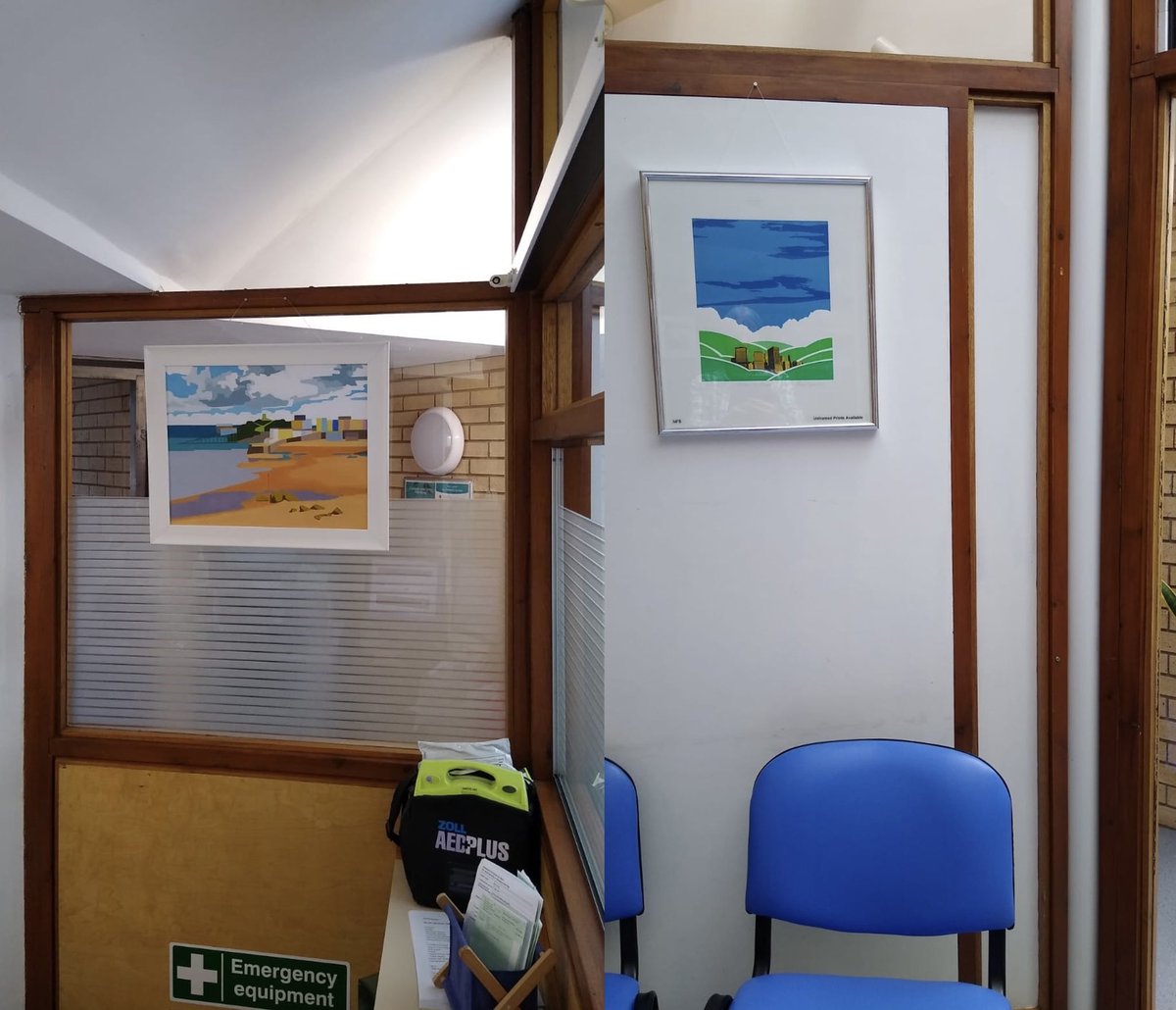 Emergency Equipment! More of Jane’s lovely photos of our work at the Welbeck Surgery, Mansfield Road, as part of Sherwood Art Week’s Art in Shops. It’s always interesting to see them in a different context! Pop in and have a look if you’re passing…