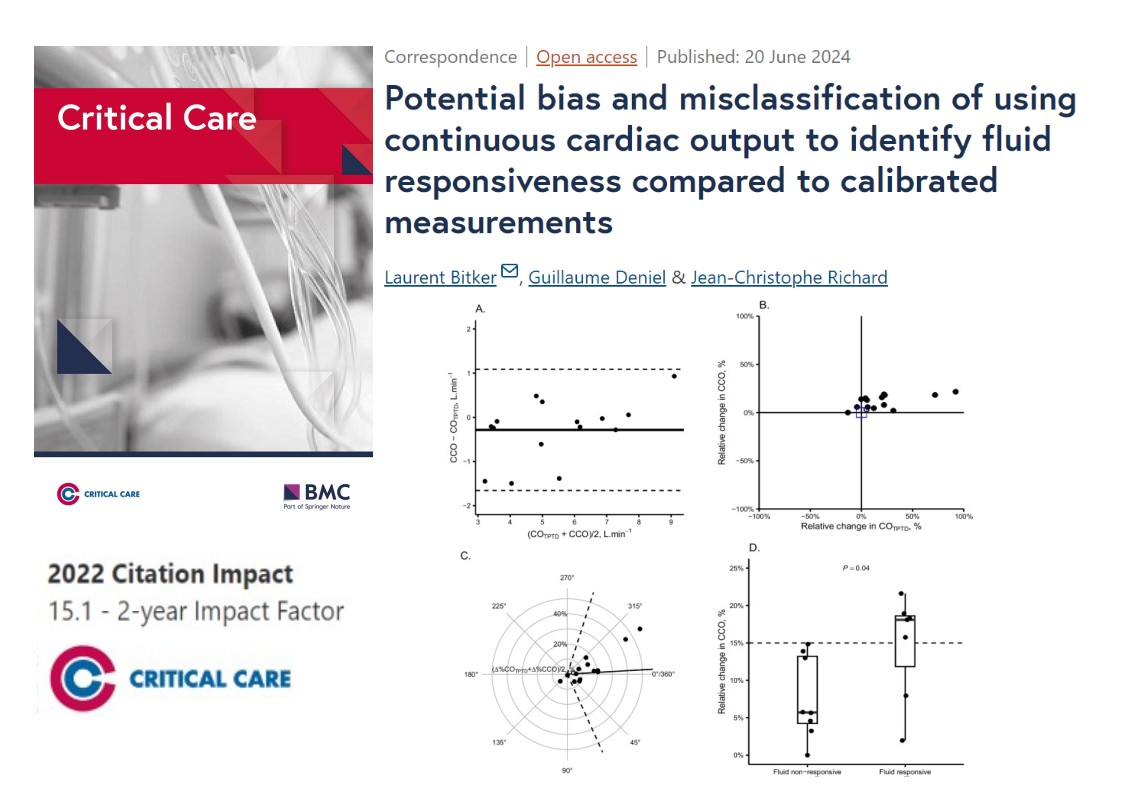 #CritCare #OpenAccess

Potential bias and misclassification of using continuous cardiac output to identify fluid responsiveness compared to calibrated measurements

Read the full article: 
ccforum.biomedcentral.com/articles/10.11…

<a href="/jlvincen/">Jean-Louis Vincent</a> <a href="/ISICEM/">ISICEM</a> #FOAMed #FOAMcc