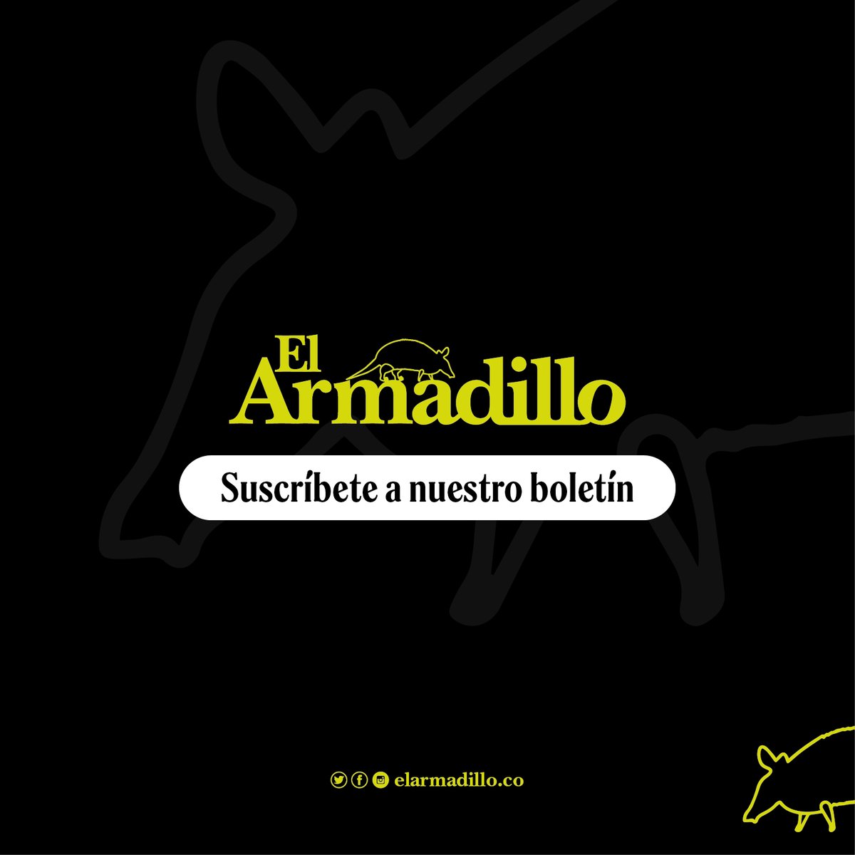 Mañana (jueves) sale una nueva edición de nuestro newsletter mensual. Esta vez hablamos de los retos de hacer periodismo sobre el periodismo.

Si aún no te llega al correo, aquí en el enlace te puedes suscribir 📩⤵️

bit.ly/NL-El-Armadillo