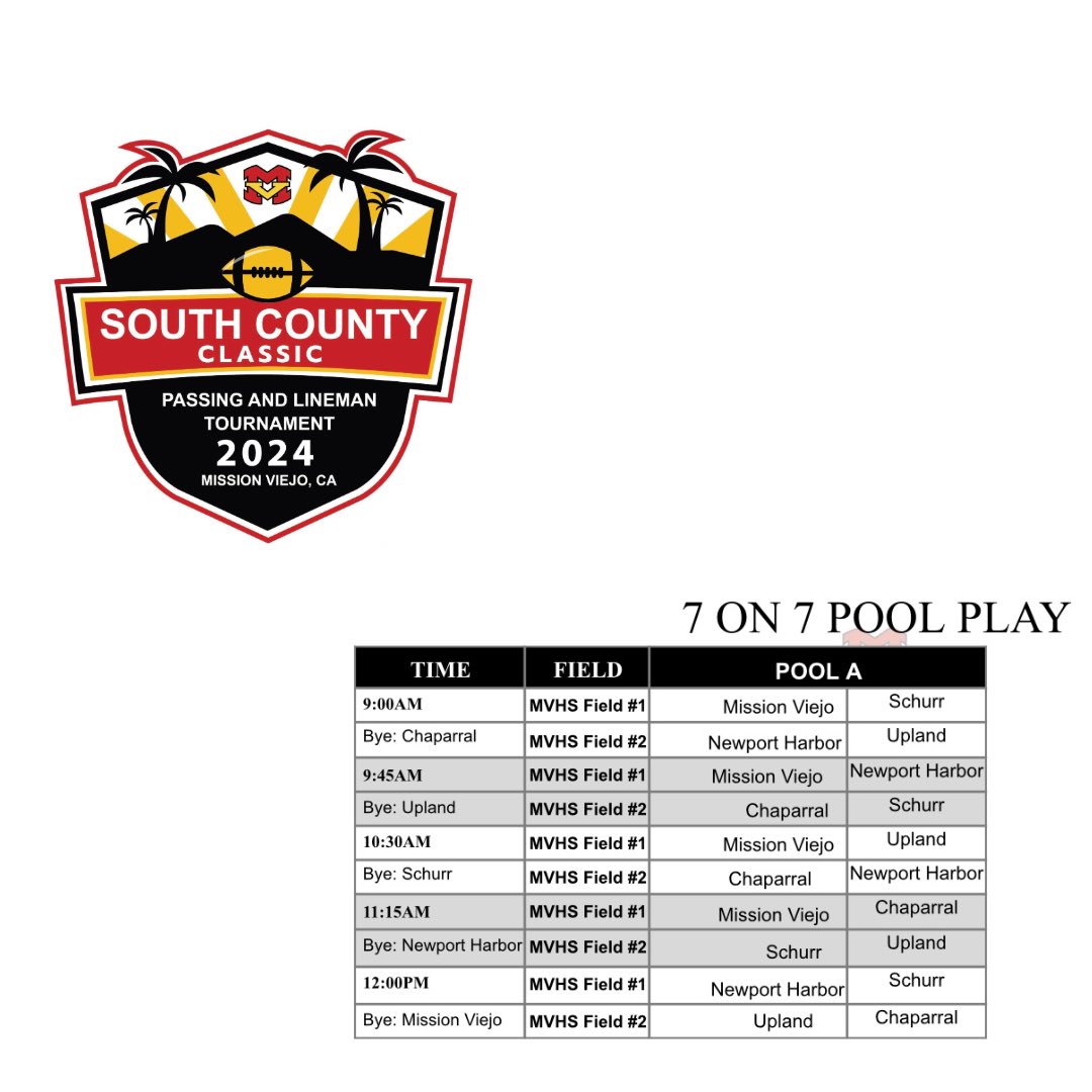 Excited to get out of the SGV for our yearly trip up the 5 Freeway Saturday. It’s always a great test for our program against someone the most respect programs around. Yearly one of the most well ran tournaments always thankful to be invited back <a href="/missionfootball/">MissionViejoFootball</a>
