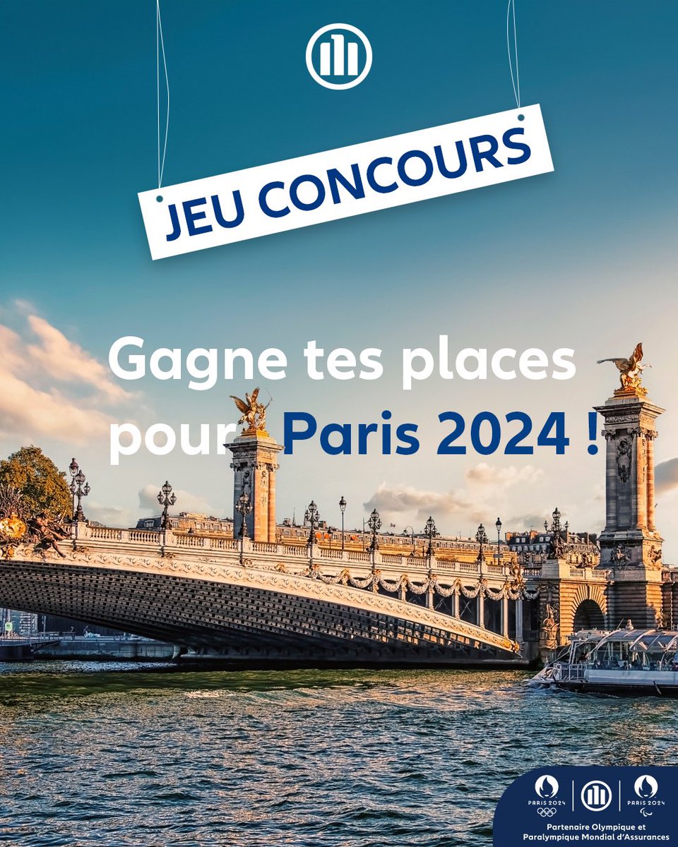 À 1 mois de <a href="/Paris2024/">Paris 2024</a> , remporte tes places pour la cérémonie d’ouverture ! 🎟️
 
Pour tenter ta chance, tu as seulement besoin de :  
➡️ Suivre <a href="/LeVestiaireAZ/">Le Vestiaire Allianz 🏆</a> 
➡️ Liker ce post  
➡️ Mentionner en commentaire la personne avec qui tu veux y aller !
 
Tirage au sort le 03/06 🍀