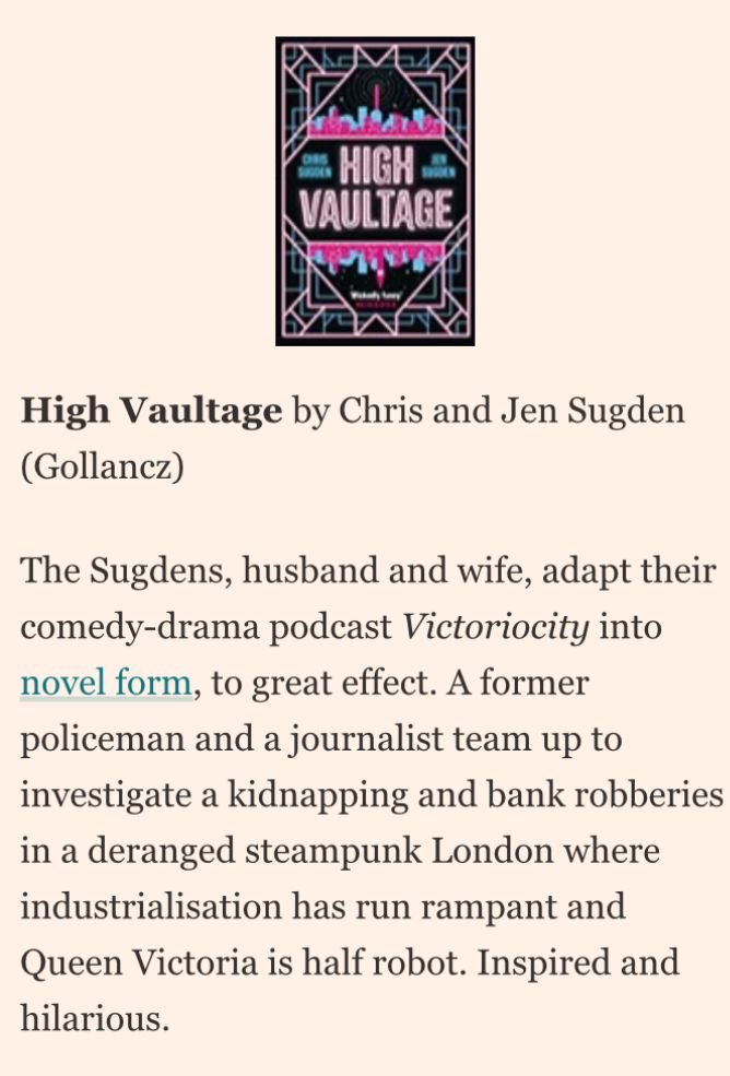 Victoriocity (@victoriocity) on Twitter photo “Inspired and hilarious”
Thank you to the Financial Times (<a href="/FT/">Financial Times</a>) for including High Vaultage in their list of Best Summer Books of 2024! “Inspired and hilarious”
Thank you to the Financial Times (<a href="/FT/">Financial Times</a>) for including High Vaultage in their list of Best Summer Books of 2024!