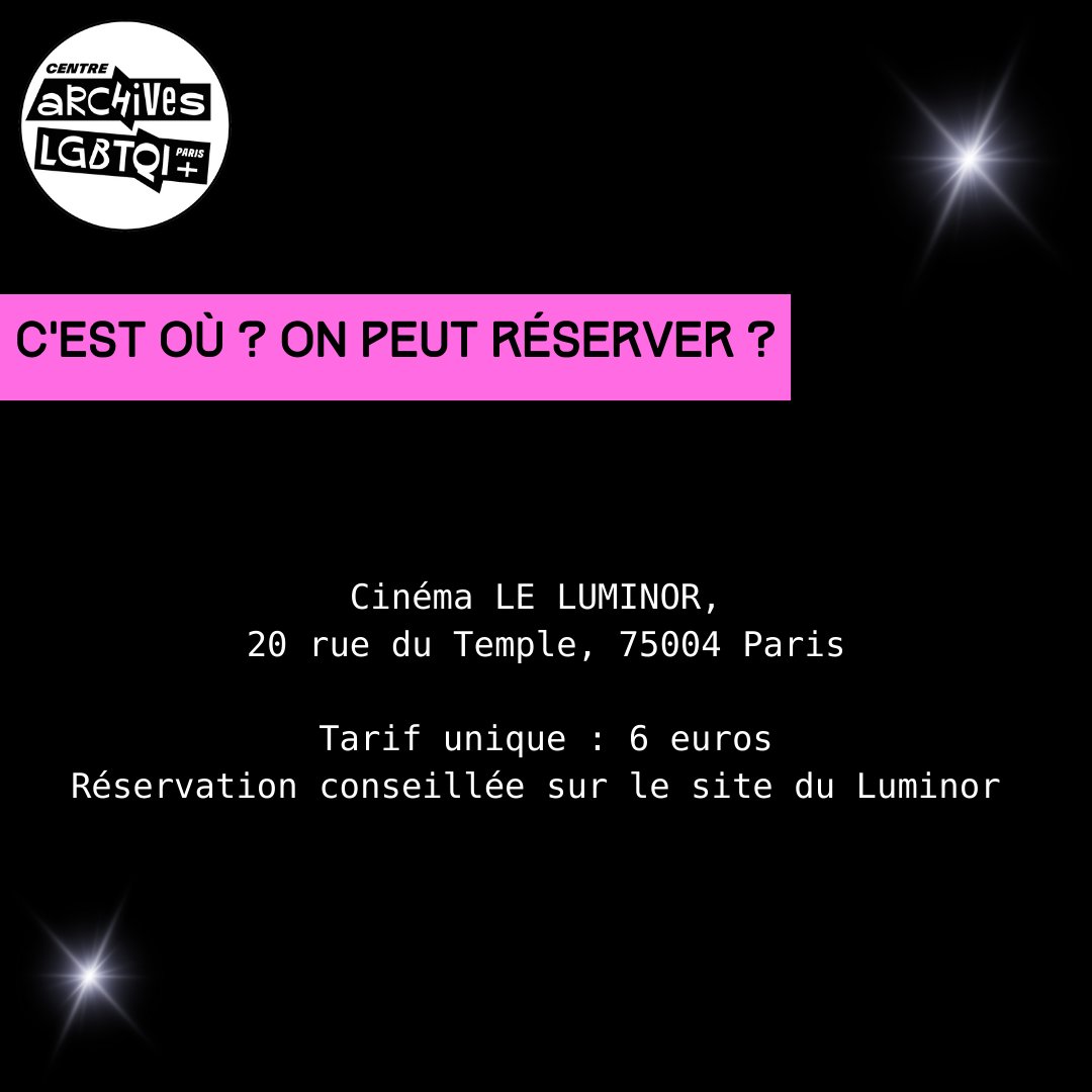 Centre d'archives LGBTQI+ Paris IDF (@lgbtqiarchives) on Twitter photo PROJECTION D'ARCHIVES 🎬✨
ET PERFORMANCES DRAGS ! 💅🔥
Pour sa deuxième carte blanche au <a href="/LuminorHDV/">LUMINOR Hôtel de Ville</a> , le Centre d'Archives LGBTQI+ Paris IDF vous propose une soirée Drag et Cabarets ! PROJECTION D'ARCHIVES 🎬✨
ET PERFORMANCES DRAGS ! 💅🔥
Pour sa deuxième carte blanche au <a href="/LuminorHDV/">LUMINOR Hôtel de Ville</a> , le Centre d'Archives LGBTQI+ Paris IDF vous propose une soirée Drag et Cabarets !