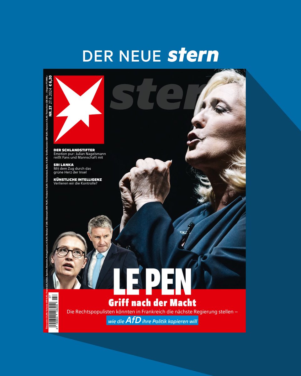 Die #Rechtspopulisten könnten in #Frankreich die nächste #Regierung stellen – wie will die #AfD ihre Politik kopieren? Diese Frage stellen wir uns im neuen stern: trib.al/Es7bDuG