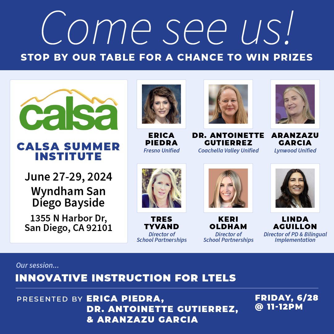 summit_k12's tweet photo. We invite you to attend our panelist session featuring esteemed educational leaders on Friday, 6/28 at 11am moderated by Dr. Edgar Lampkin. ¡Estamos emocionados de ver a nuestra #CALSAFamilia! 🏔️

#SI2024 https://t.co/qCqjmwbak9