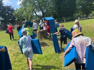 Year 6 are settled in and set up for camping!