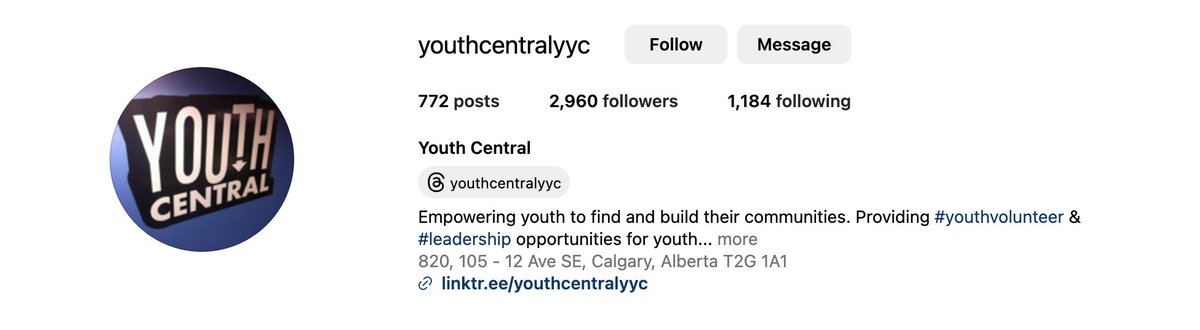 YouthCentralYYC's tweet photo. Hey everyone, just a heads up that we're focusing our energy on Instagram these days.
Follow us there for the latest youth related content, opportunities, and community love. @YouthCentralYYC on Instagram #MovingToTheGram https://t.co/3n4hsLecSS