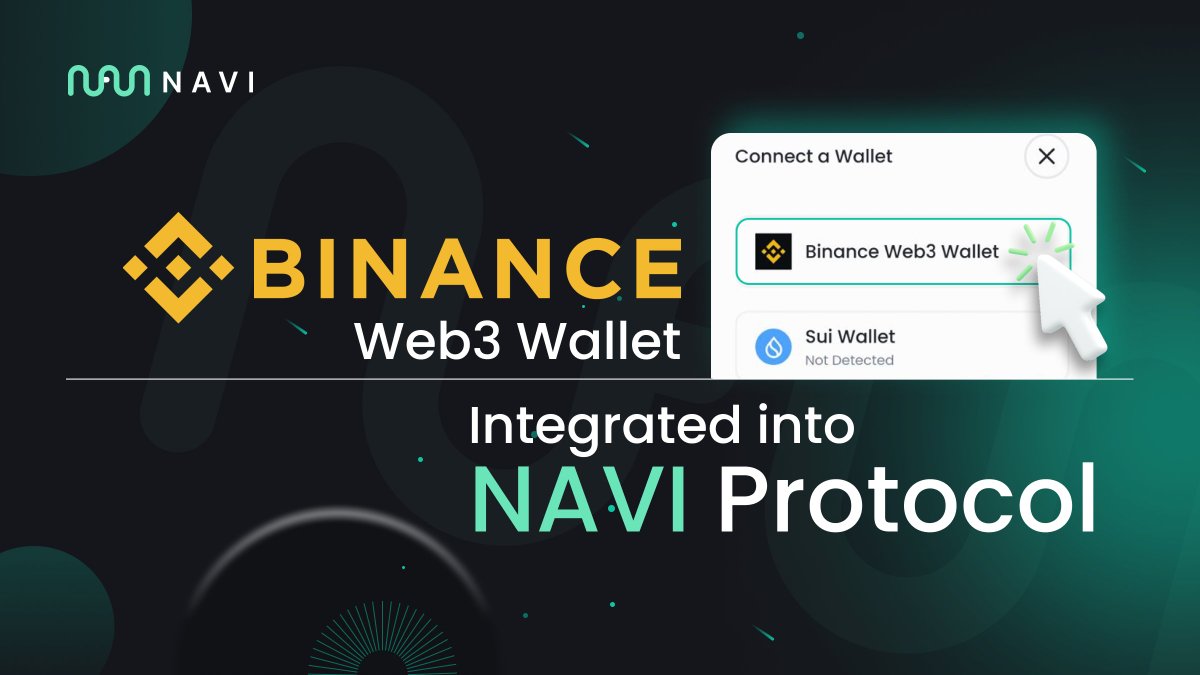 NAVI Integrates Binance Web3 Wallet Navigators, the @Web3WithBinance wallet  has been integrated into NAVI Protocol. You can now connect to the protocol  using the @Binance App by choosing the Web3 option to
