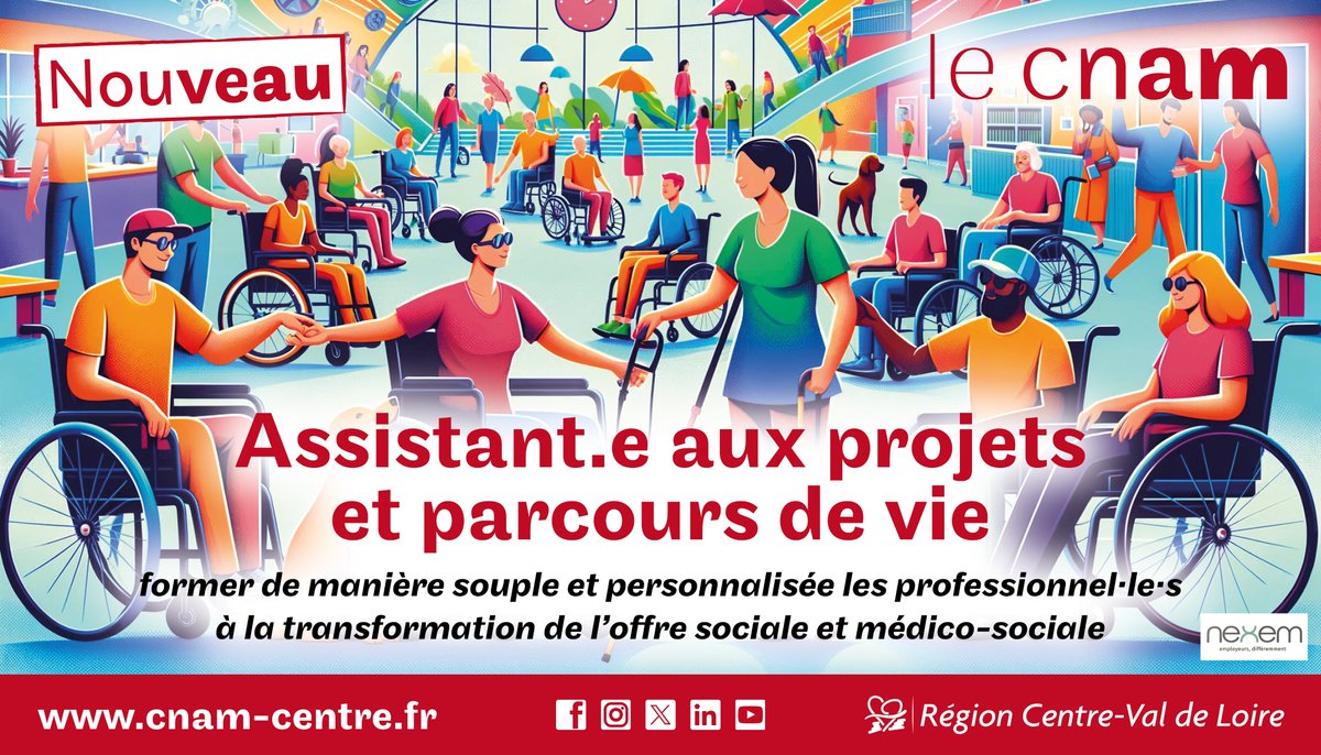 🚀 [NOUVEAU] Certificat de compétence - Assistant aux projets et parcours de vie ! avec <a href="/Nexem_actu/">Nexem</a>
bit.ly/3Xlt4WT
#Vierzon #formation #Inclusion #social #MedicoSocial #Nexem #transformationsociale #parcoursdevie #formationprofessionnelle #handicap #handicapinvisible
