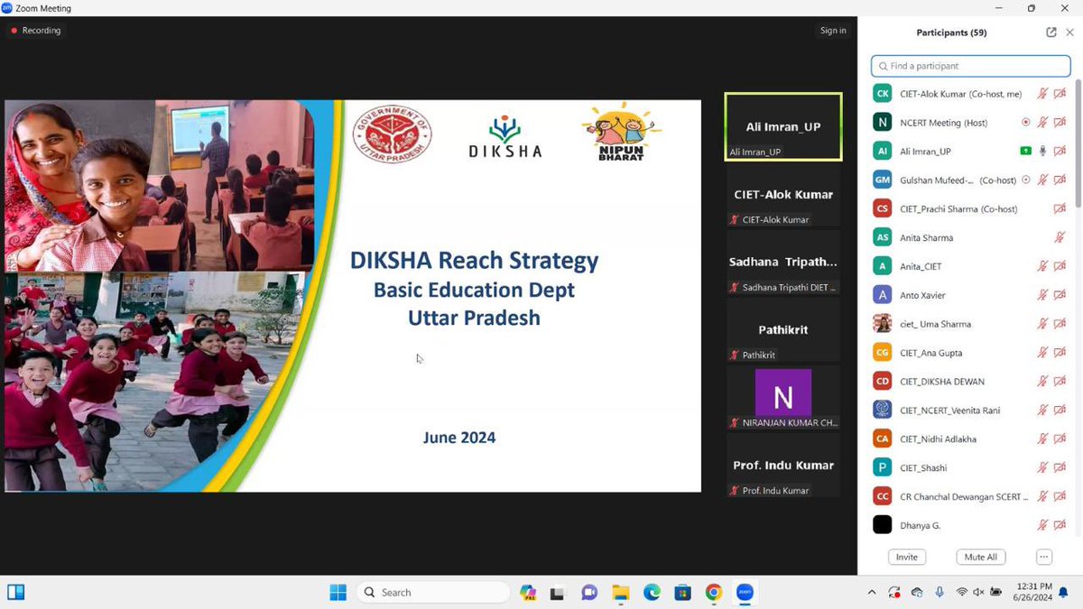 ncert's tweet photo. The meeting ended with a formal vote of thanks proposed by Dr.Gulshan Mufeed,Senior Academic Consultant,CIET-NCERT
#DIKSHA #Education #DigitalLearning #NCERT #CIET #EdTech #VirtualMeeting #SchoolEducation #EContent #DigitalInitiatives #Elearning #EducationalTechnology
@ProfSaklani
@ssrivastava66
@ap_behera