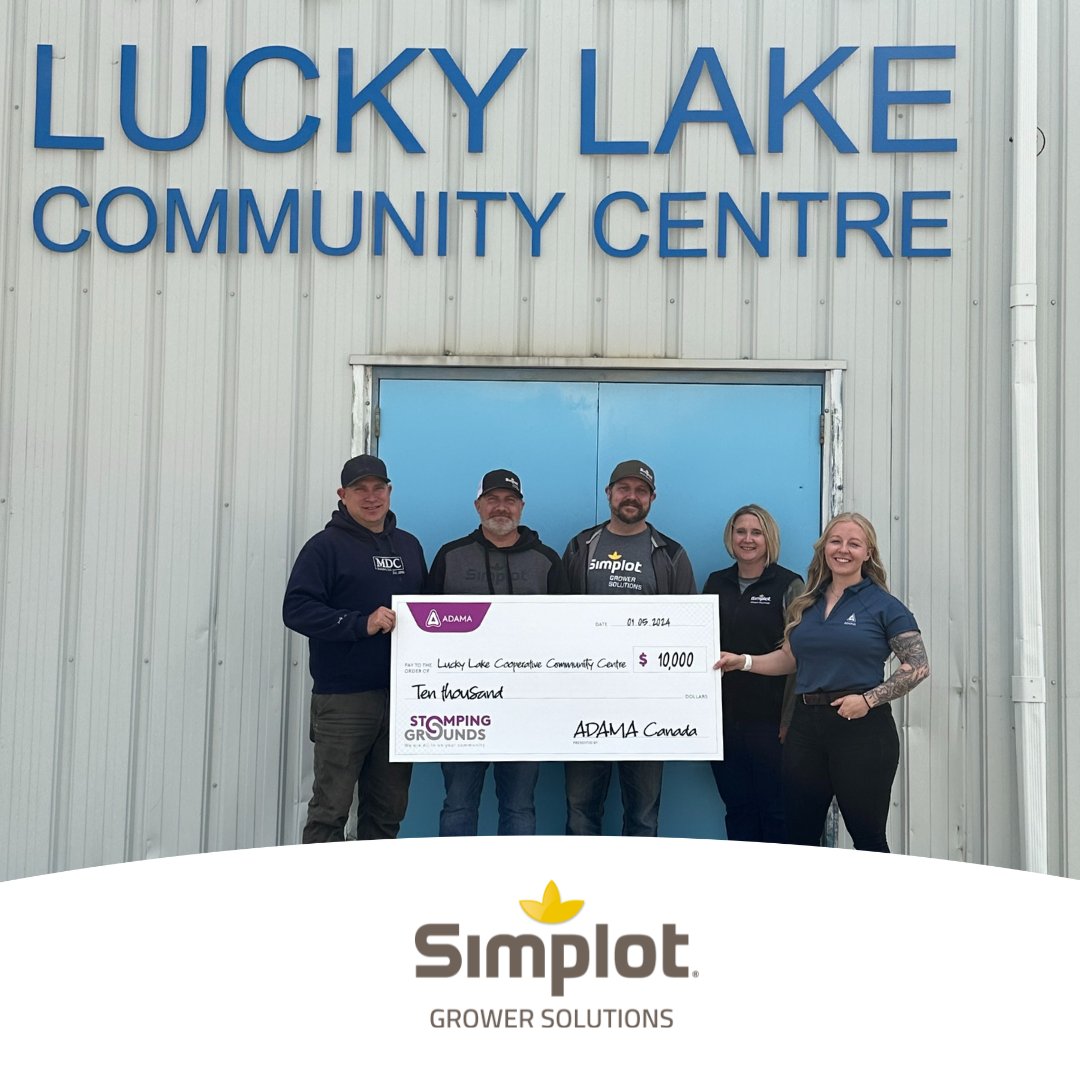 Congratulations to the Lucky Lake Cooperative Community Centre. It was selected as one of the recipients for ADAMA’s 2024 Stomping Ground Community Sponsorship Program. 

ADAMA's $ 10,000.00 donation will be used to purchase a new ice plant.