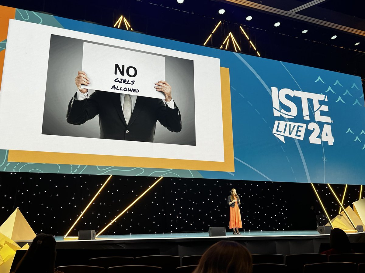 <a href="/edtechpanda/">Laura Benin</a> from @nycschools is sharing how to empower women in STEM through a Gen-X lens at the #ISTELive Ignite sessions.