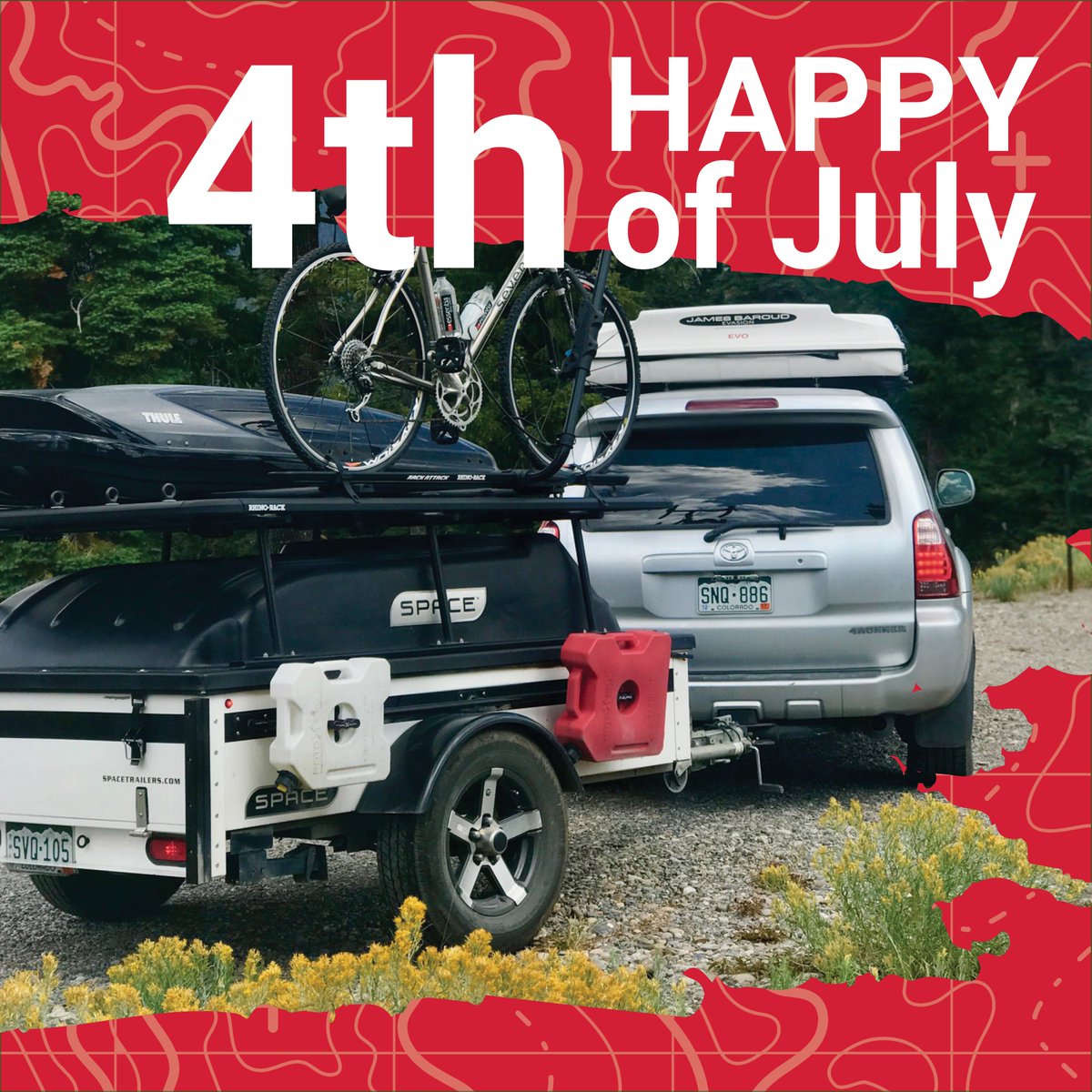 space_trailers's tweet photo. Happy 4th of July SPACE Trailer community, we hope you have safe travels this holiday season and continue to share fun-filled moments with your friends and family! 🚗🚙 https://t.co/0KMkwBcMIv