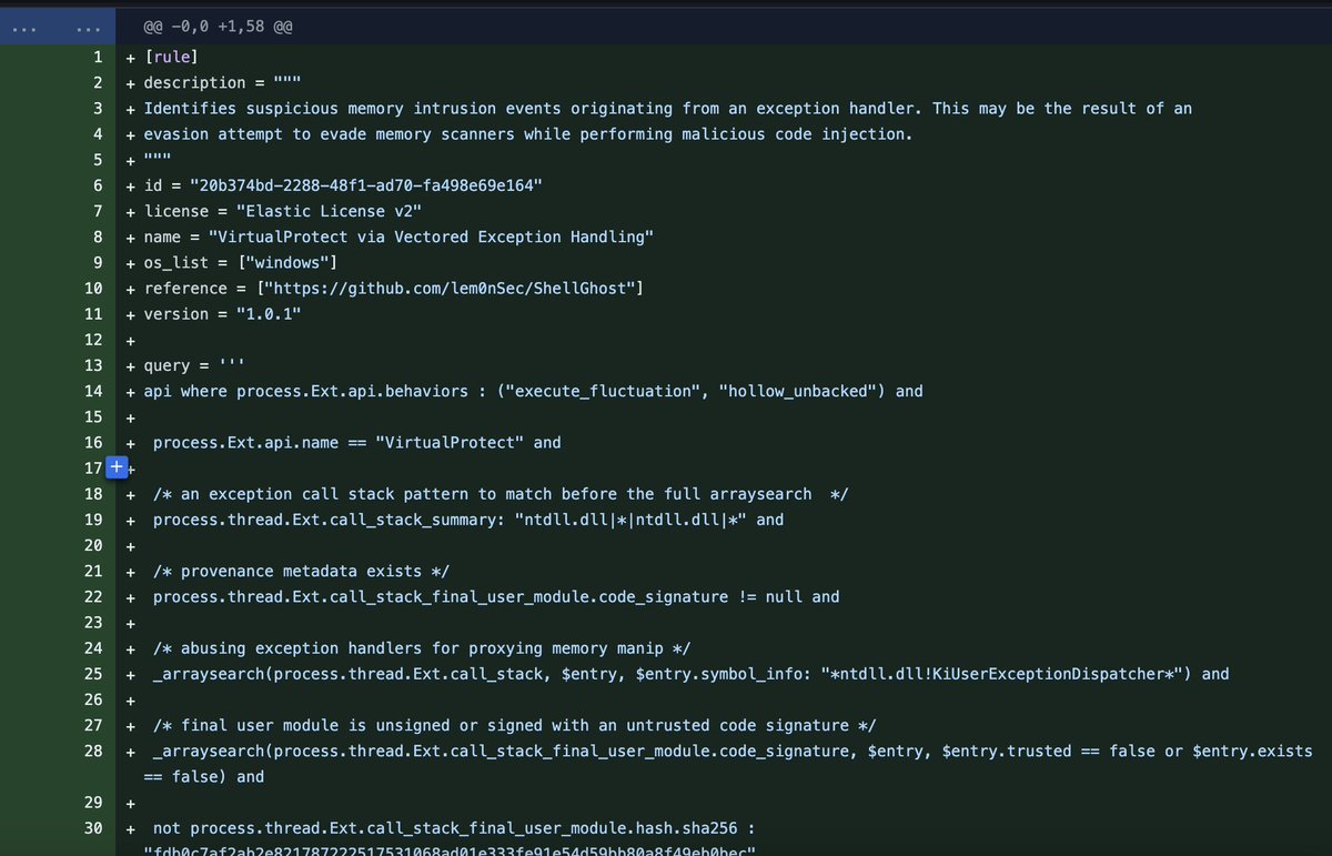 23 new Windows endpoint behavior detections/protections added  - covering a variety of TTPs (including #grimresource shellghost and more)

github.com/elastic/protec…