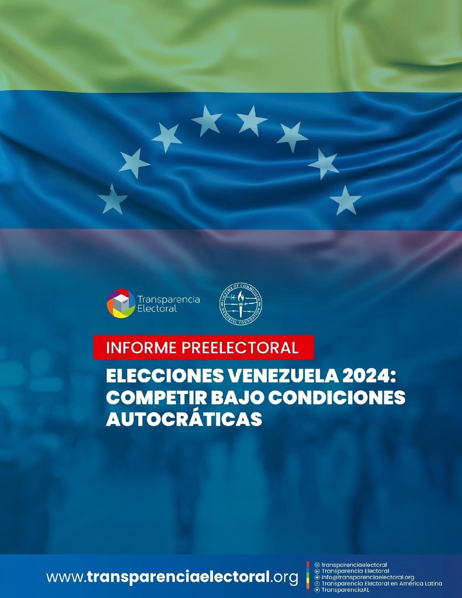 🗳🇻🇪 #TransparenciaElectoral y <a href="/VoCommunism/">Victims of Communism</a> presentan el Informe Preelectoral - Elecciones Presidenciales Venezuela 2024

📣 El proceso electoral se ha desarrollado en un entorno autocrático, con un gobierno que ha centralizado el poder, desmantelando el Estado de Derecho y