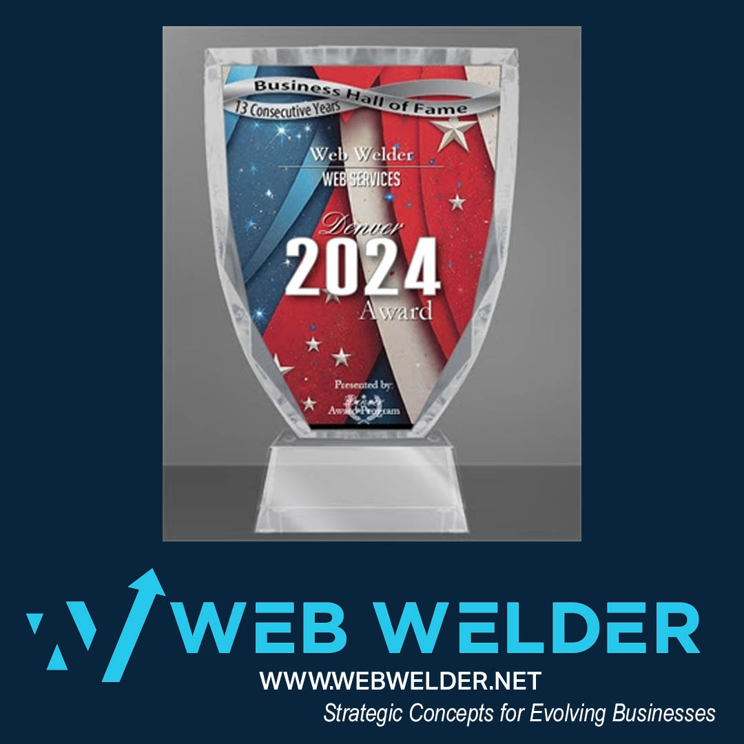 web_welder's tweet photo. Web Welder has been selected thirteen years in a row for the Denver Awards for Web Services and now qualifies for the 2024 Denver Business Hall of Fame. https://t.co/bgPqFRHqyV