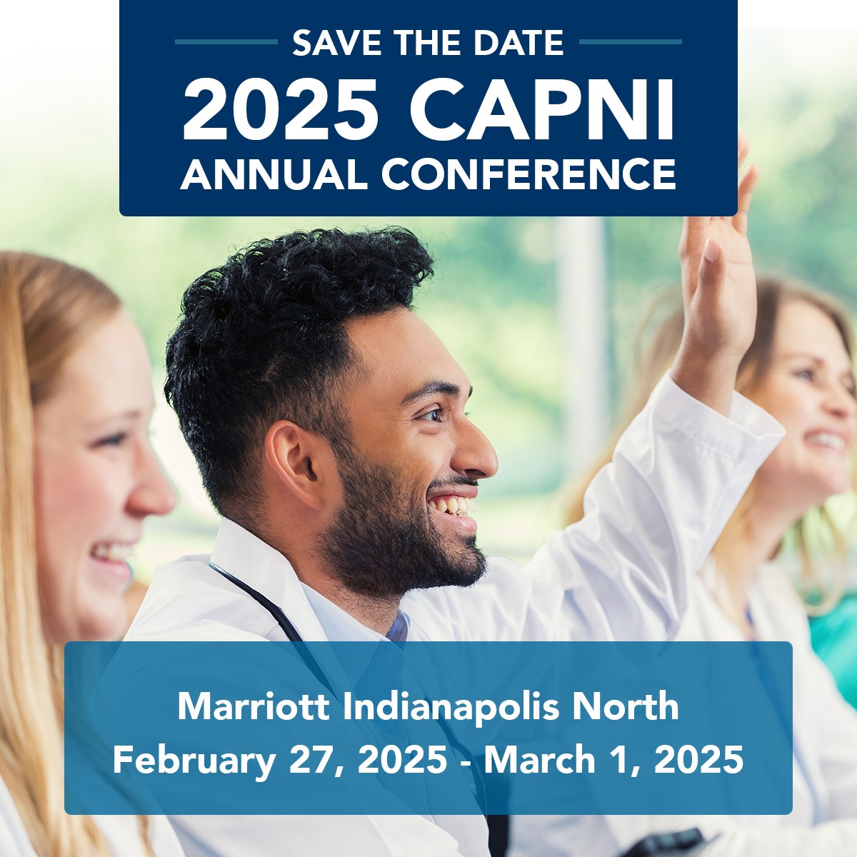 CAPNIndiana's tweet image. 🗓️ Save the Date! Join us for the 2025 CAPNI Annual Conference in Indianapolis! 🌟

Don't miss this incredible opportunity to network, hear from special guest speakers, and earn CE credits. This event is a must-attend for Indiana APRNs.

Learn more here: capni.enpnetwork.com/nurse-practiti…