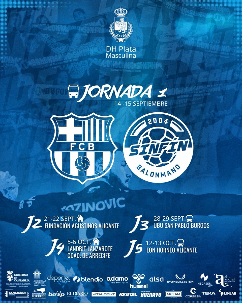 bmSinfin's tweet photo. 🚀𝘼 𝙋𝙊𝙍 𝙏𝙊𝘿𝘼𝙎
Hoy hemos conocido el calendario para #DHPlataMas y estos son nuestros primeros rivales
🚌 Cogeremos nuestro súper @alsa hacia Barcelona entre el 14 y 15 de septiembre
Con 𝗳𝘂𝗲𝗿𝘇𝗮 y con toda la 𝗴𝗮𝗿𝗿𝗮 𝘀𝗮𝗻𝘁𝗮𝗻𝗱𝗲𝗿𝗶𝗻𝗮
⚫️🔵 #AúpaSinfín https://t.co/j9bKjPeJJn