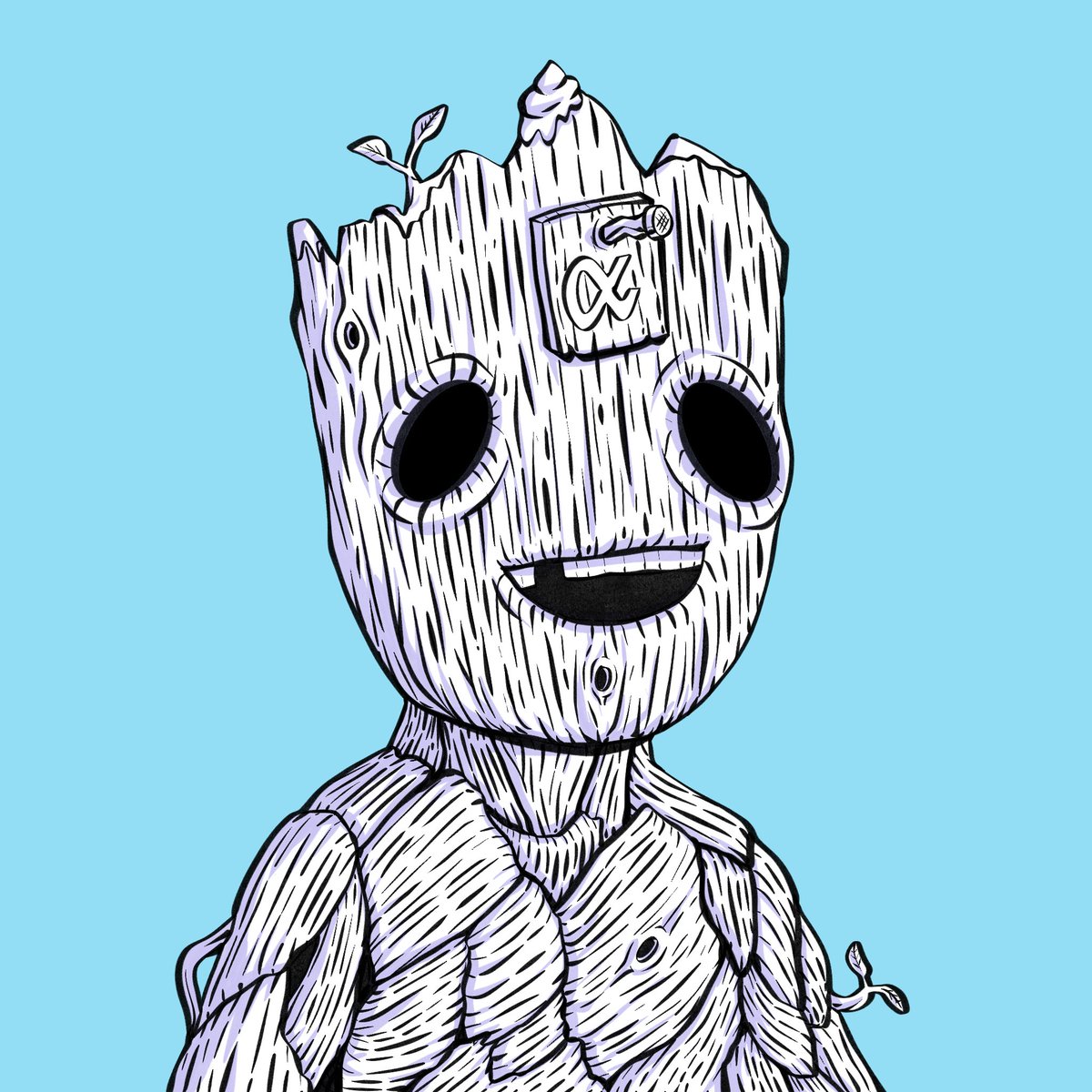 Unveiling Alfa Frens #34

"The Froot"
Owned by- <a href="/DD_1750/">DD</a> 

Art Concept Breakdown-
-Groot's teenager cousin,
- Owner of homegrown Froot Buds they literally grow on him,
-Was once taken in as a cartel's personal stash.