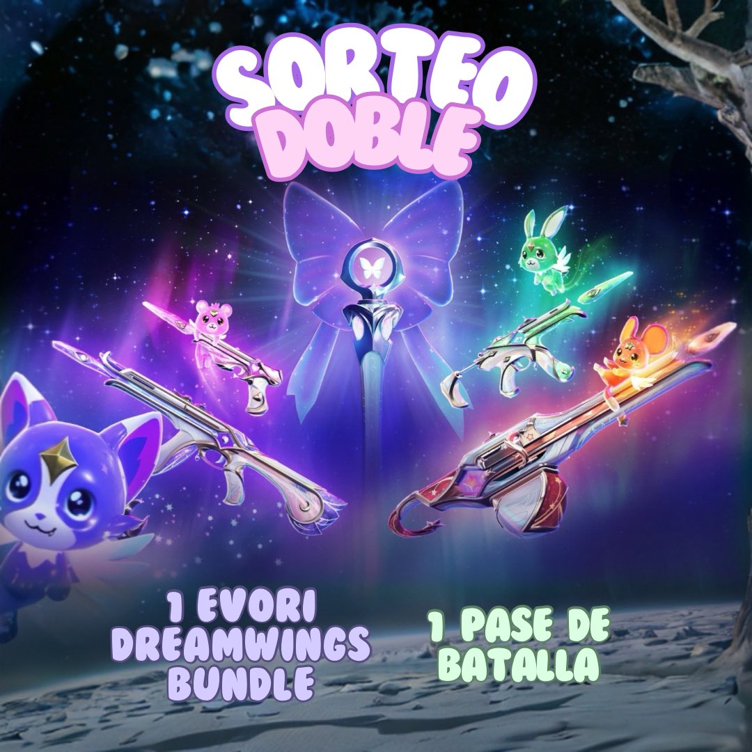 🌙 🌙VALORANT GIVEAWAY DOBLE! EVORI DREAMWINGS BUNDLE Y BATTLEPASS 💫💫

⭒ Follow <a href="/sofiaden/">akv chofisss</a>
⭒ Like y RT
⭒ Menciona a 2 amigos

⭒ Ganador 1: bundle. Ganador 2: pase.
Anuncio ganadores en TTV/sofiaden el 5 de Julio!