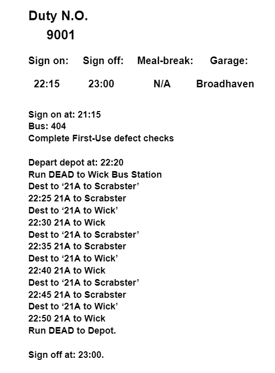 ST_GB_Support's tweet photo. Want to see what the first bus from Broadhaven will be tonight? See the duty card below. https://t.co/c0LPhjMejV