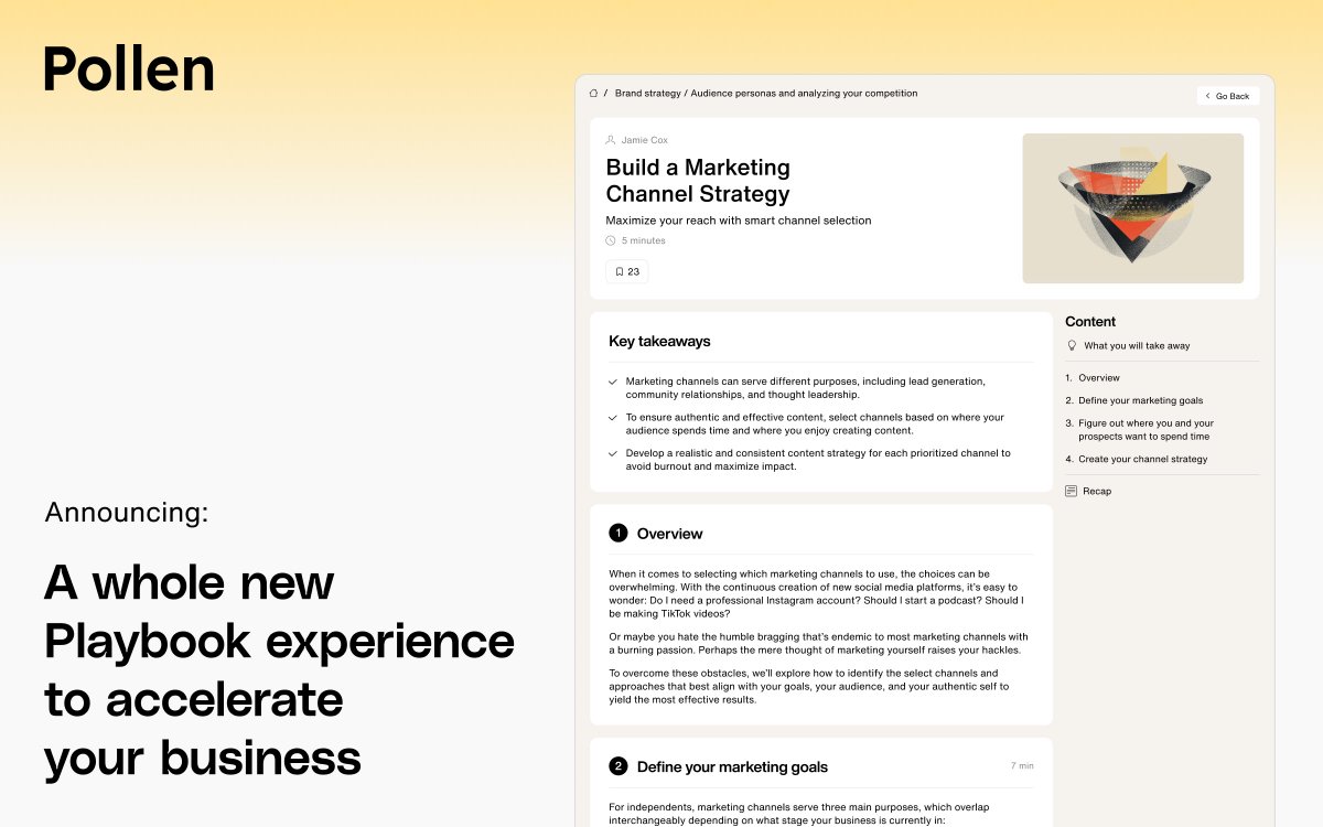Being a business owner means you have to make a whole lot of decisions— big and small, in &amp; out of your expertise, &amp; in lightning speed.

Playbooks are a shortcut to finding the info you need to get the job done.

Members, explore the library now: app.runpollen.com/playbooks