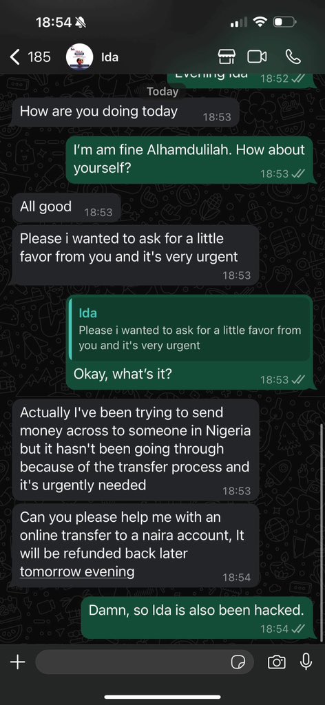 Please disregard any requests for money from our Business WhatsApp  +2205333003 as it has been compromise ( Hacked) 

Thank You