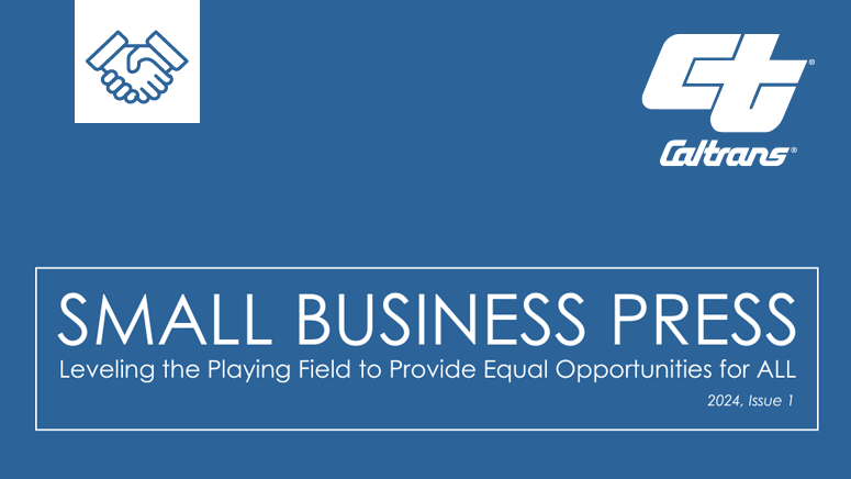 CaltransHQ's tweet photo. Welcome to the #Caltrans Civil Rights Small Business Press! Read on, as we celebrate the 60th anniversary of the #CivilRightsActof1964, discover inspiring stories of successful #smallbusinesses, and explore valuable Caltrans resources for #DBEs. 
▶️ https://t.co/ptxH2Ctzqm https://t.co/gs6JT7Z0P2