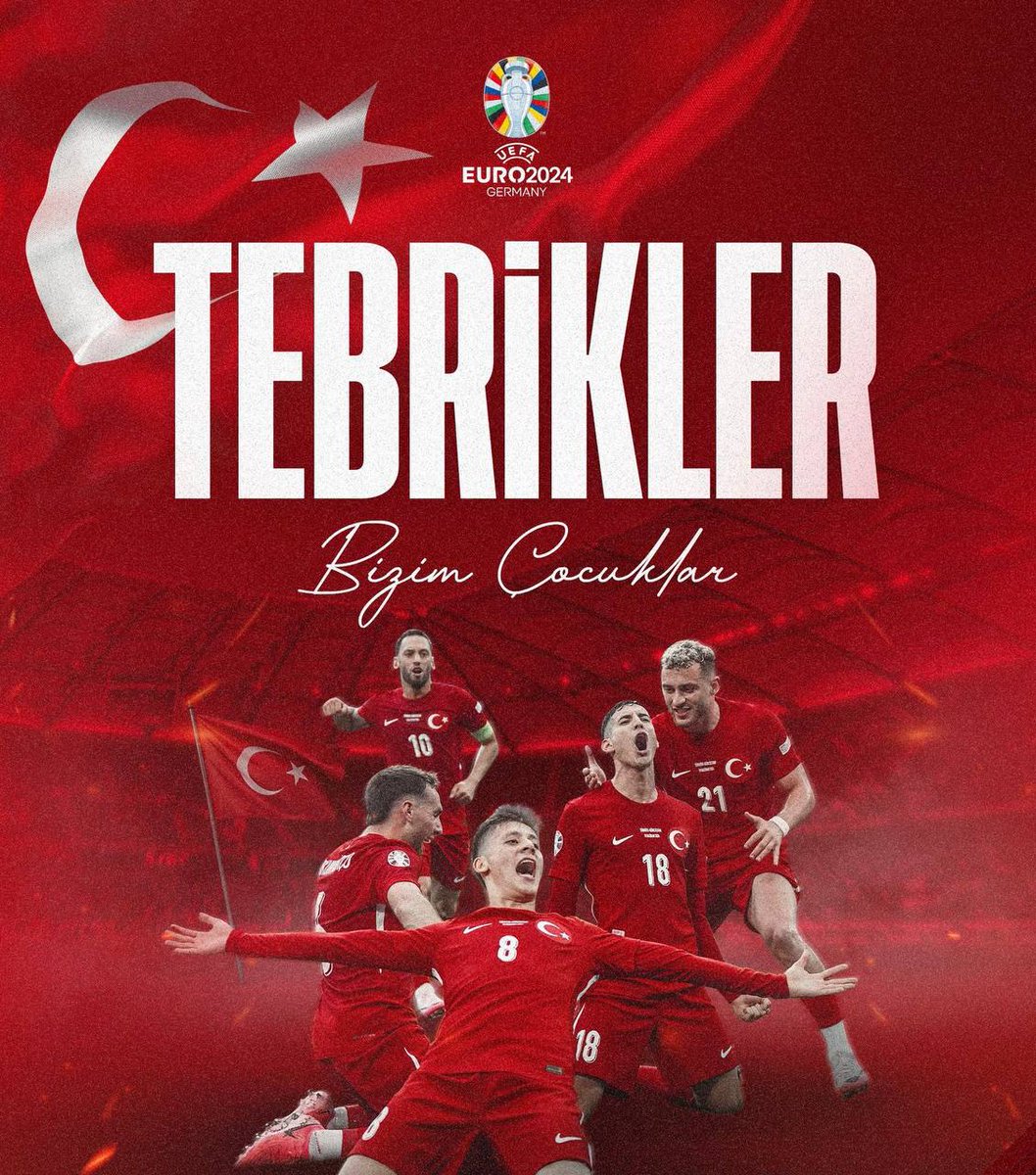 🇹🇷 Kazandık 🇹🇷
Tebrikler Türkiyem

#BizimCocuklar #MilliTakımlar
#EURO2024