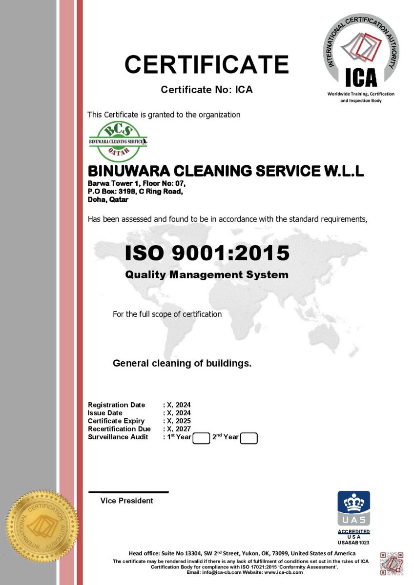 BinuwaraService's tweet photo. Dear Value Partner 
We are delighted to let you know that Binuwara Cleaning Service has recently been awarded the ISO certification. This prestigious certification recognizes our commitment to maintaining the highest standards in ISO Quality Management Systems, environmental https://t.co/GHShfo4s1C