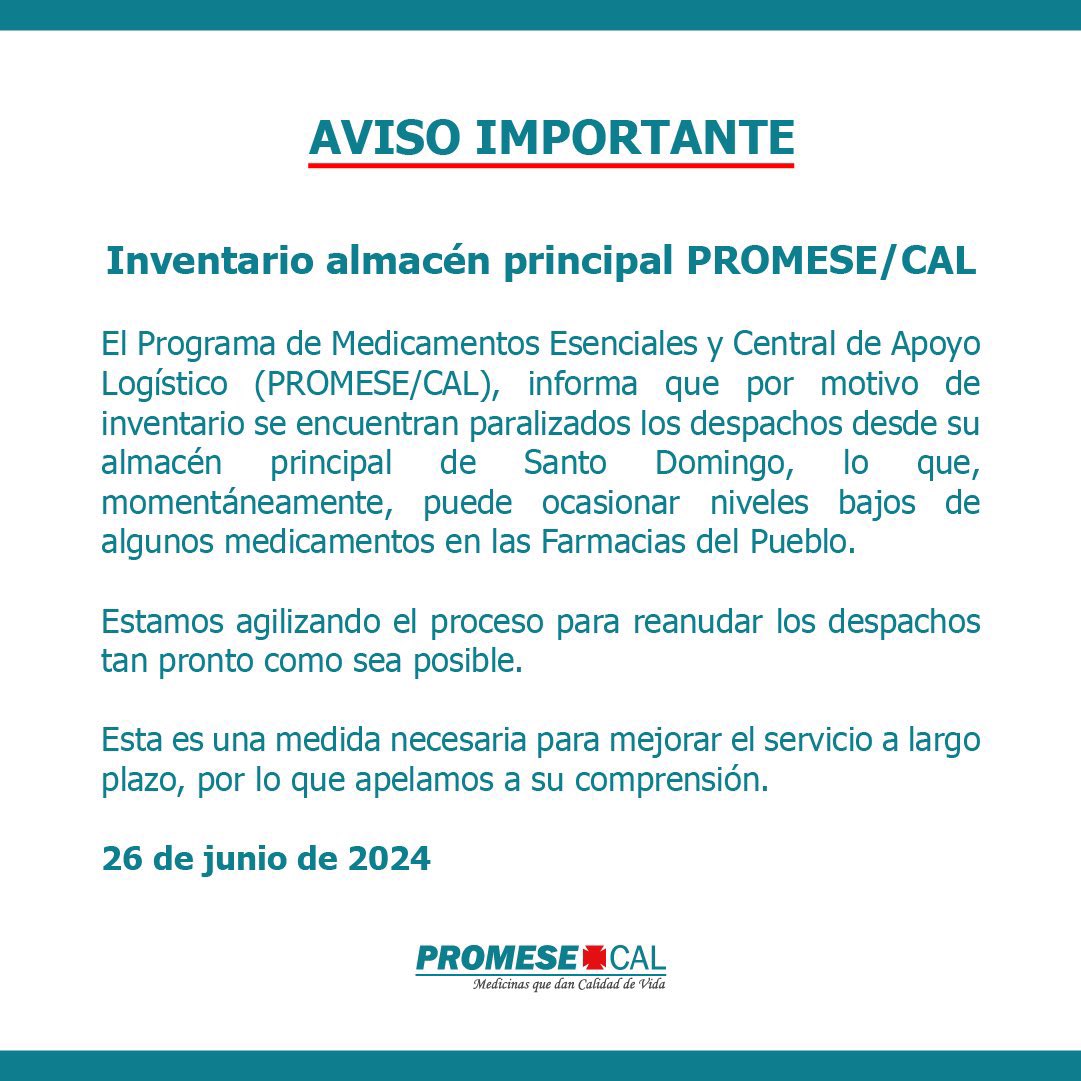 Sandra_Acta's tweet image. 🚨 AVISO IMPORTANTE 🚨
Inventario almacén principal 

#PROMESECAL 
#FarmaciaDelPueblo