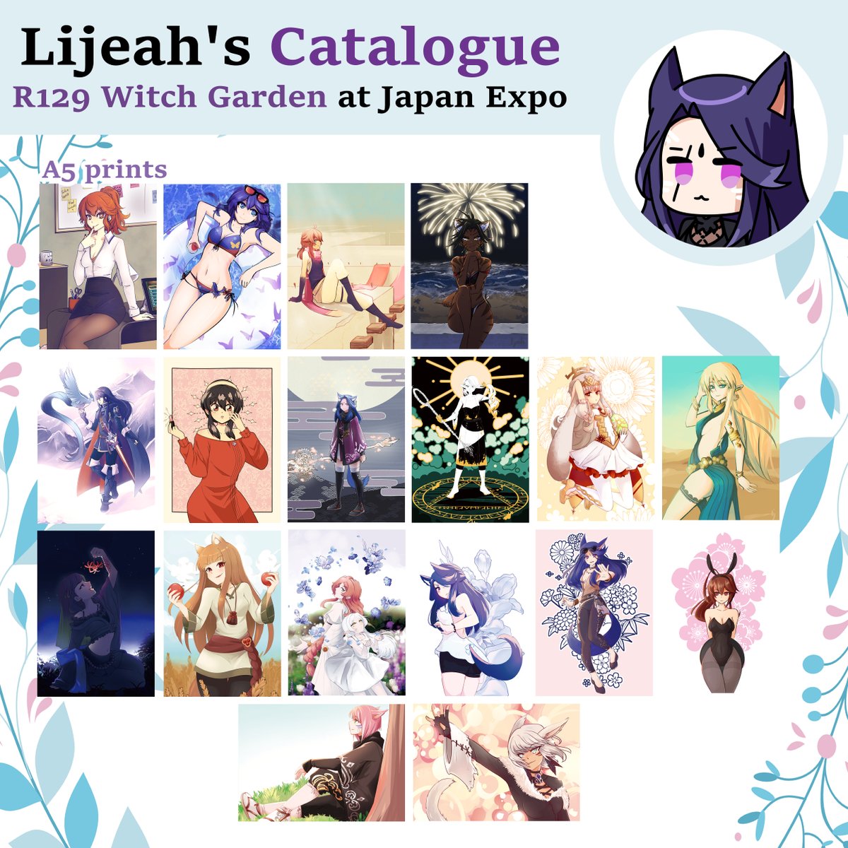 Lijeah's tweet image. ✨Here's my catalogue for Japan Expo Paris 2024✨
I will be at booth R129 in hall 5A! Come see me!!
I can take reservations, feel free to DM me 😊