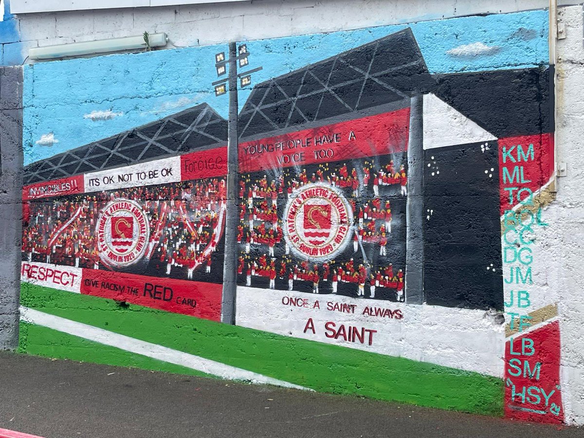 stpatsfc's tweet photo. We’ve a new addition to our mural mall in Richmond Park thanks to the lads in the  Foroige Youth group! 😍

🎟️ https://t.co/cikipeFVJ9

#StPatsFC | #SaintsInTheCommunity https://t.co/dbS3dElmfI