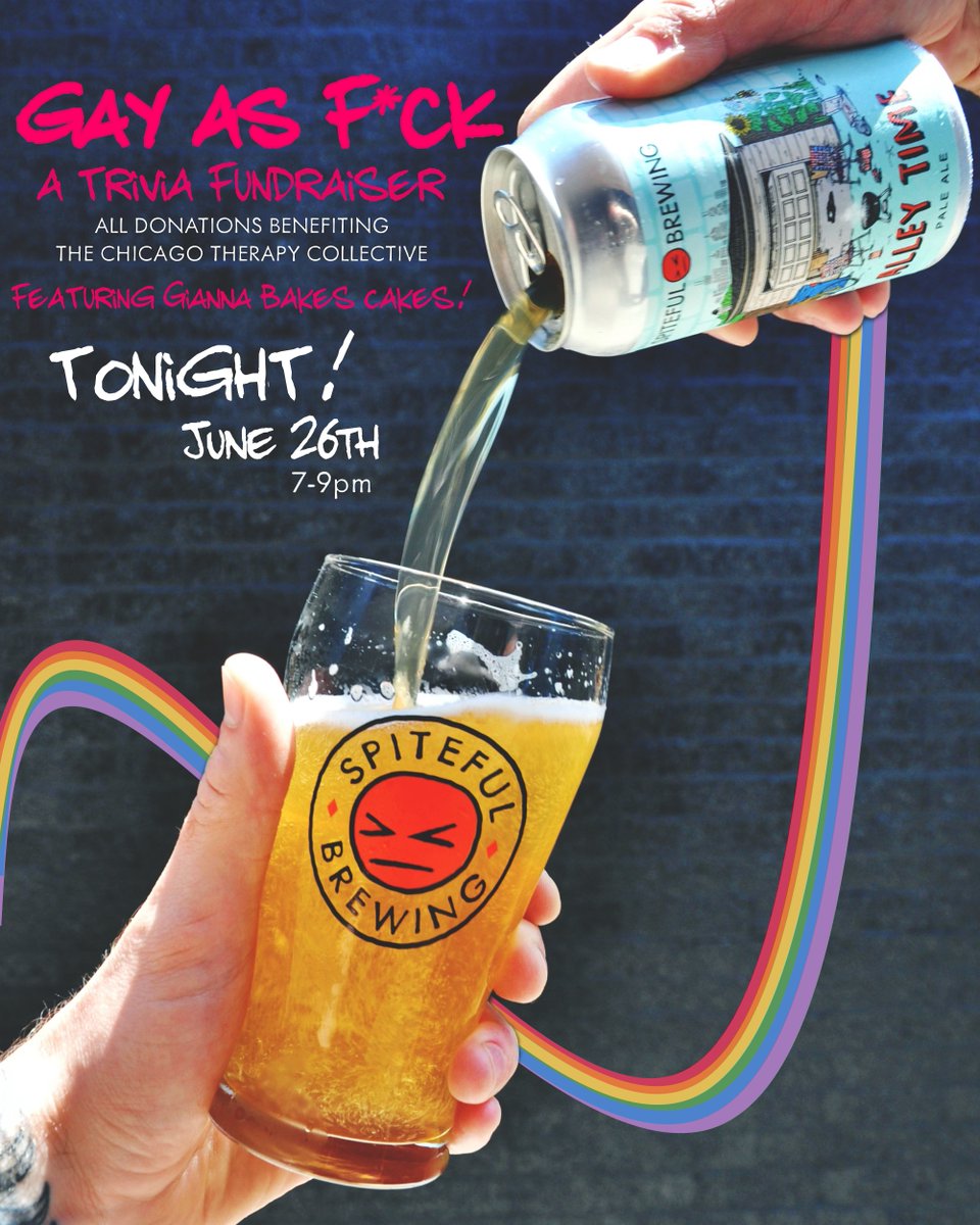 Tonight's the Night! Join us for a Trivia Fundraiser supporting the Chicago Therapy Collective. Why stay home when you can flex your brain muscles and donate to a great cause? All donations go straight to CTC, and a portion of every pint of Alley Time Pale Ale sold will help too.