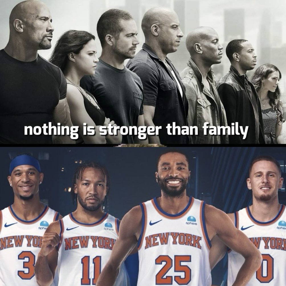 The Villanova Knicks are the first team to take Dominic Torreto’s advice from Fast and Furious franchise and bet it all on family