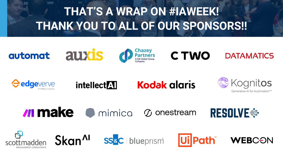 SSON (@ssonetwork) on Twitter photo That's a wrap on the 2024 edition of the Intelligent Automation Week conference! 🎉
Huge thanks to everyone who attended and made this hashtag#IAWeek unforgettable. Your passion for innovation is what drives us forward!
Special shoutout to all our amazing sponsors: <a href="/automat_ai/">Automat AI</a>, That's a wrap on the 2024 edition of the Intelligent Automation Week conference! 🎉
Huge thanks to everyone who attended and made this hashtag#IAWeek unforgettable. Your passion for innovation is what drives us forward!
Special shoutout to all our amazing sponsors: <a href="/automat_ai/">Automat AI</a>,